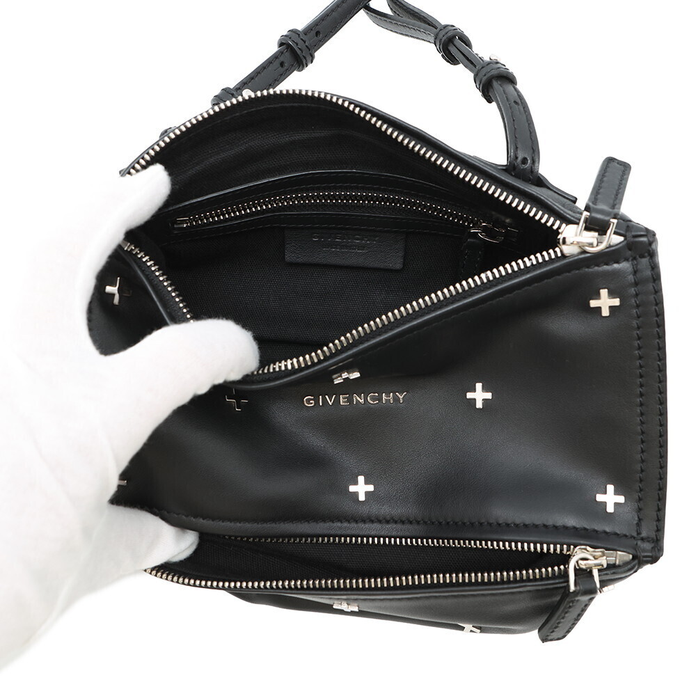 Givenchy Pandora Leather Shoulder Bag Black - Picture 5 of 11